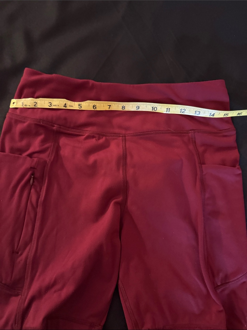 Avia Burgundy High-Rise Bike Shorts with Side Pockets - Picture 4 of 5